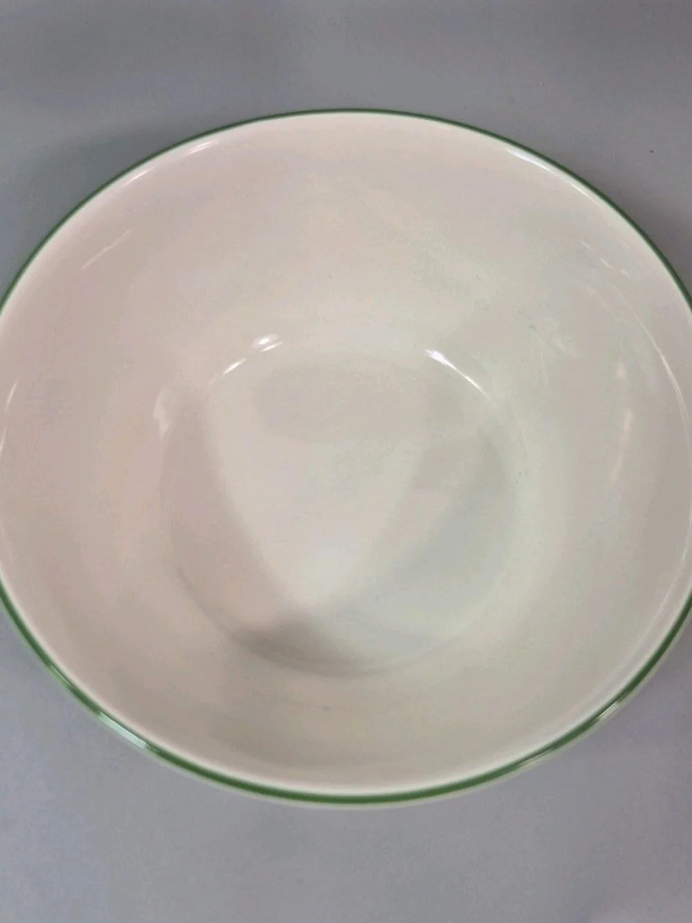 Pfaltzgraff White Stoneware Floral Christmas Bowl Green Rim 7